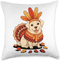 Thanksgiving Turkey Labrador Retriever Throw Pillow by Unknown