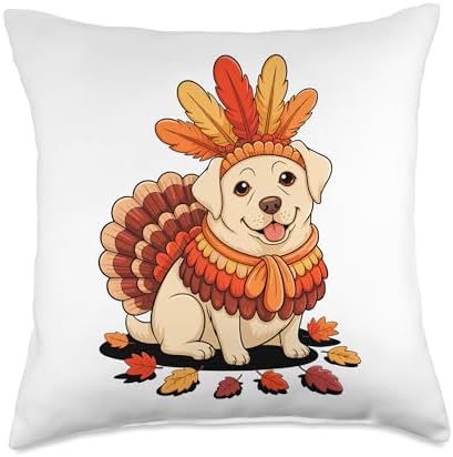 Thanksgiving Turkey Labrador Retriever Throw Pillow by Unknown