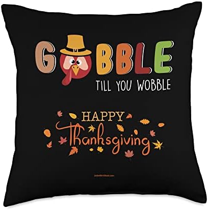 Thanksgiving Gobble Turkey Throw Pillow by Unknown