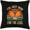 Funny Retro Thanksgiving I'm Just Here For The Turkey Legs Throw Pillow by Unknown