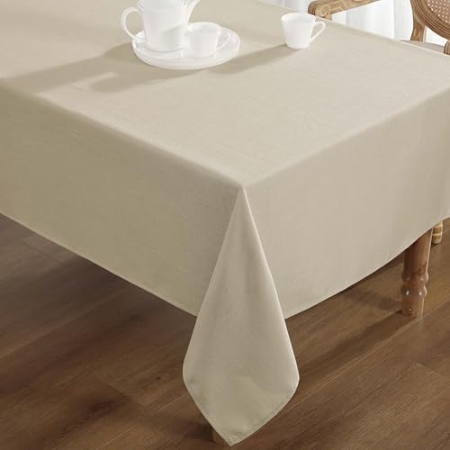 Laura Ashley Esme Decorative Tablecloth, 60" x 102", Taupe - Image 2