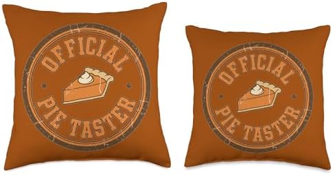 Official Pie Taster Funny Thanksgiving Foodie Graphic Throw Pillow - Image 3