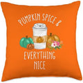 Pumpkin Spice Makes Me Nice Mommy and Me Mom Baby Fall Throw Pillow by Unknown