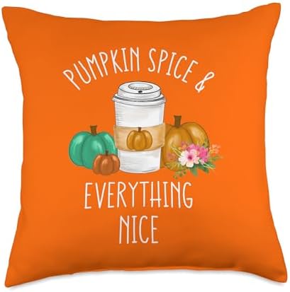 Pumpkin Spice Makes Me Nice Mommy and Me Mom Baby Fall Throw Pillow by Unknown
