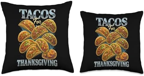 Tacos for Thanksgiving Retro 90s/2000s Hip Hop Tribute Style Throw Pillow - Image 3