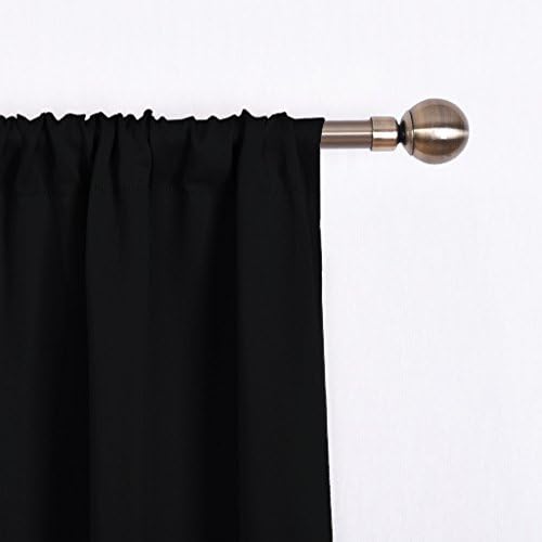 NICETOWN Curtains for Bedroom - Blackout Window Shade Tie Up Curtain Blinds for Privacy Protect Panels in Adjustable Size for Basement, 1 PC, 52 Wide x 45-inches Long, Black - Image 4