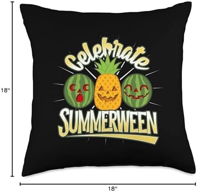 Summer Halloween Jack O Lantern Celebrate Summerween Throw Pillow
