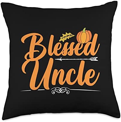 Halloween Thanksgiving Blessed Uncle Throw Pillow by Unknown