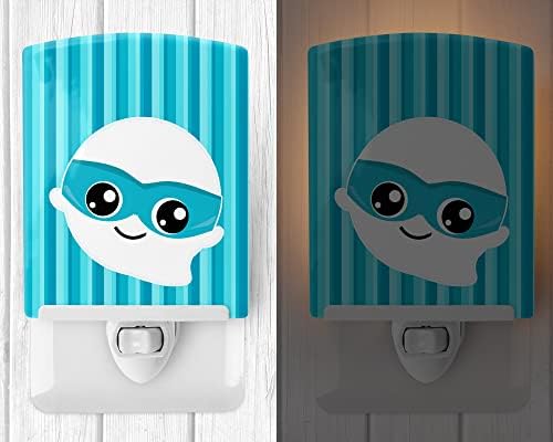 Caroline's Treasures BB6963CNL Halloween Ghost Superhero Ceramic Night Light Compact, UL-Certified, Ideal for Bedroom, Bathroom, Nursery, Hallway, Kitchen, 6x4x3, Multicolor
