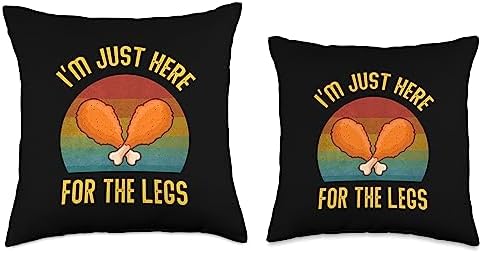 I'm Just Here for The Legs Funny Retro Turkey Thanksgiving Throw Pillow - Image 3