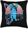 Funny Corgi Retro Happy Thanksgiving Throw Pillow by Unknown
