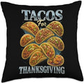 Tacos for Thanksgiving Retro 90s/2000s Hip Hop Tribute Style Throw Pillow by Unknown