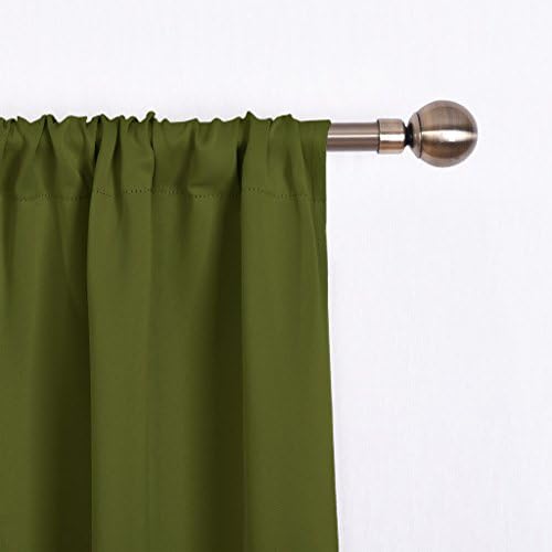 NICETOWN Tie Up Tier Curtain - Kitchen Curtains Room Darkening Roman Shade 54 inches Length Rod Pocket Adjustable Balloon Window Valances, 1 Panel, 40 inches Wide, Olive Green - Image 4
