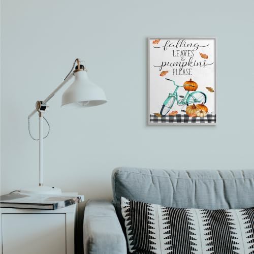 Fall Leaves Pumpkin Bicycle Sign, 16 x 20 Inch Framed Giclée Print - Image 3