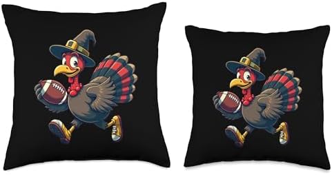 Thanksgiving Football Player Thanksgiving Football Turkey Throw Pillow - Image 3