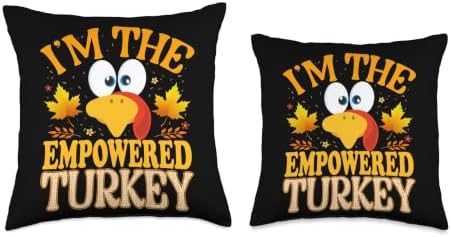 Thanksgiving Turkey I'm The Empowered Matching Throw Pillow - Image 3
