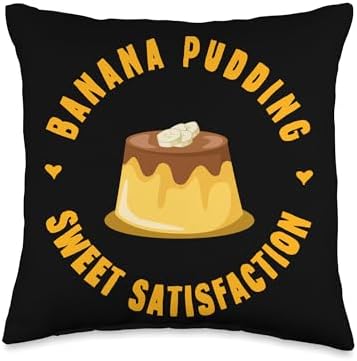 Thanksgiving - Banana Pudding Puding Lover Designs Dessert Pastry Banana Cream Pudding Quote Throw Pillow, 16x16, Multicolor by Unknown