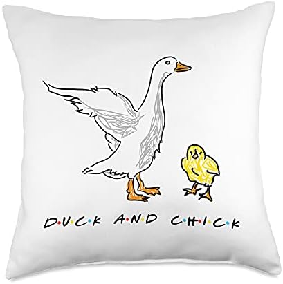 Duck And Chick Funny Quote Throw Pillow by Unknown