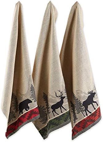 DII Woodlands Collection Dishtowel Set, 18x28, in the Woods, 3 Piece by DII