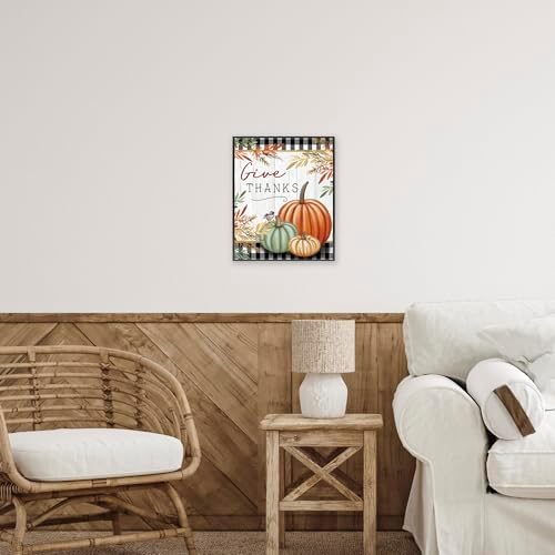 Thanksgiving Gingham Pumpkin, 16 x 20 Inch Framed Giclée Print - Image 3
