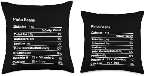 Family Matching Thanksgiving Tee for Family Funny Pinto Beans Thanksgiving Nutritional Fact Throw Pillow, 18x18, Multicolor - Image 3