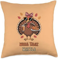Werk That Wattle Coffee Bow Thanksgiving Turkey Pumpkin Pie Throw Pillow by Unknown