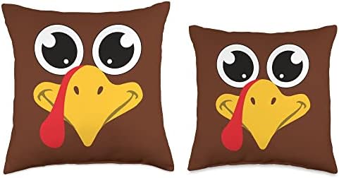 Matching Family Kids Thanksgiving Turkey Face Costume Throw Pillow - Image 3