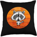 Fall Racoon Leaves Thanksgiving Autumn October November Throw Pillow by Unknown