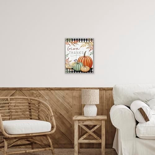 Thanksgiving Gingham Pumpkin, 16 x 20 Inch Framed Giclée Print - Image 3