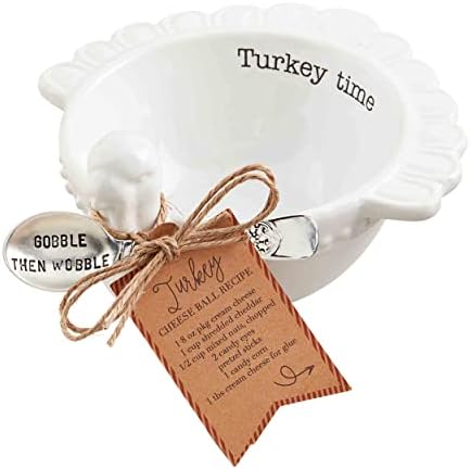 Mud Pie Thanksgiving Turkey Tidbit Set, Turkey Dip Bowl and Spoon, 2 Piece by MudPie