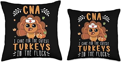Tu CNA Thanksgiving Turkey Lover Costume Nursing Throw Pillow - Image 3
