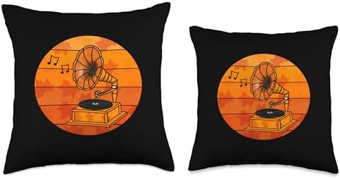 Fall Gramophone Autumn Thanksgiving Musician Music Lover Throw Pillow - Image 3