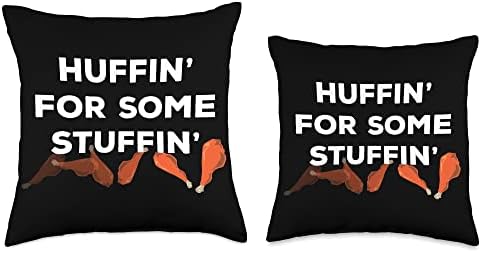 Huffin' For Some Stuffin Thanksgiving Thankful Blessed Throw Pillow - Image 3