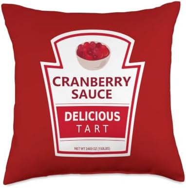 Lazy Costume Thanksgiving Cranberry Sauce Jar Throw Pillow by Unknown