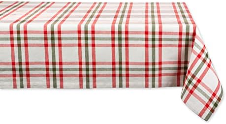 DII Jolly Christmas Tree Collection Holiday Table & Kitchen Décor, Tablecloth, 52x52, Christmas Plaid by DII