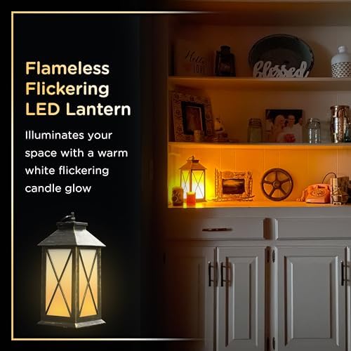 Enbrighten Basics Flameless Candle LED Lantern, Battery Operated