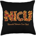 Thankful NICU Nurse Happy Fall Pumpkin Autumn Thanksgiving Throw Pillow by Unknown