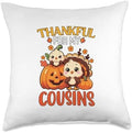 Thankful For My Cousins - Happy Thanksgiving Merry Christmas Throw Pillow by Unknown
