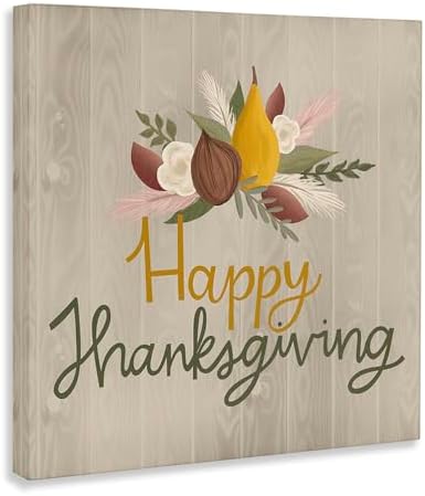 Stupell Industries Happy Thanksgiving Rustic, 30 x 30 Inch Canvas Wall Art - Image 2