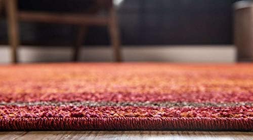 Unique Loom Autumn Collection Modern Contemporary Casual Abstract Area Rug (Terracotta/ Burgundy Border, 5 x 8 ft Rectangular) - Image 4
