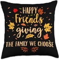 Happy Friendsgiving Friends & Family Fall Thanksgiving Throw Pillow by Unknown