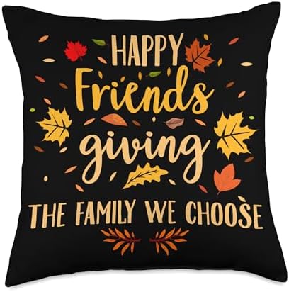 Happy Friendsgiving Friends & Family Fall Thanksgiving Throw Pillow by Unknown