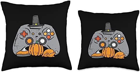 Fall Gamer Gaming Thanksgiving Boys Men Youth Teen Kids Throw Pillow - Image 3
