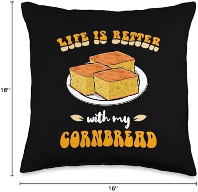 Thanksgiving Quote Life Is Better WIth My Cornbread Throw Pillow - Image 4