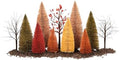Department 56 Village Collection Accessories Halloween a Splendid Fall Landscape Trees and Mulch Figurine Set, Sizes Vary, Multicolor
