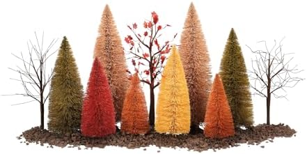 Department 56 Village Collection Accessories Halloween a Splendid Fall Landscape Trees and Mulch Figurine Set, Sizes Vary, Multicolor