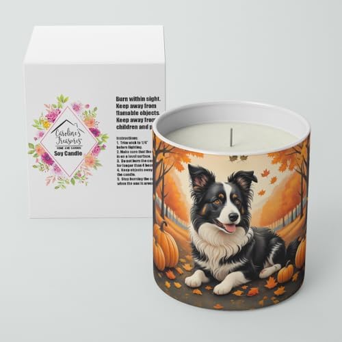 Caroline's Treasures DAC1022CDL Border Collie Fall Decorative Soy Candle Nature Soy Wax Essential Oil Home Decor Ideal for Bedroom Kitchen Bath Office Gift, 10 oz - Image 2