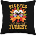 Stuffed With Love & Turkey Thanksgiving Family-Friendly Throw Pillow by Unknown
