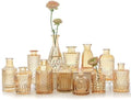 SUPMIND Glass Bud Vases Set of 12, Small Gold Amber Flower Vases in Bulk by SUPMIND