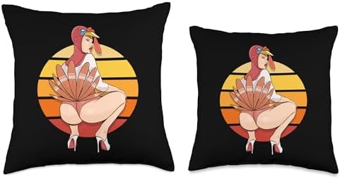 Funny Twerky Turkey Butt Thanksgiving Twerk Dance Pilgrim Throw Pillow - Image 3
